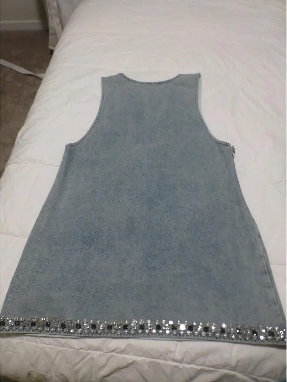 Miss Rosier Women's XL Light Wash Denim Vest Top Rhinestone Embellished K4 - Picture 14 of 16